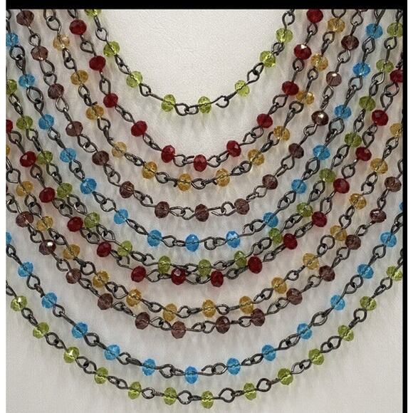 Fern Finds Five Strand Multi-strand multi-color Colorful Necklace 16-20" - Picture 6 of 6
